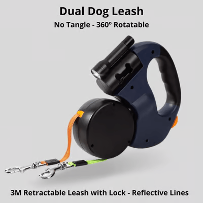 🔥Dual Retractable Dog Leash