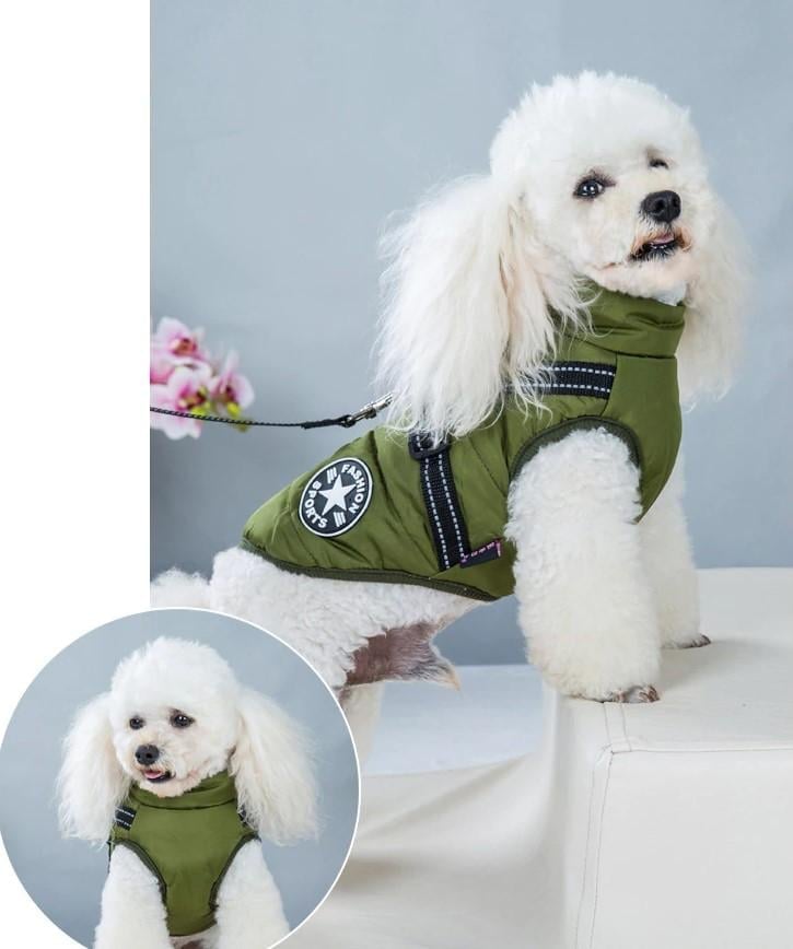 🎅Waterproof Winter Dog Jacket with Built-in Harness