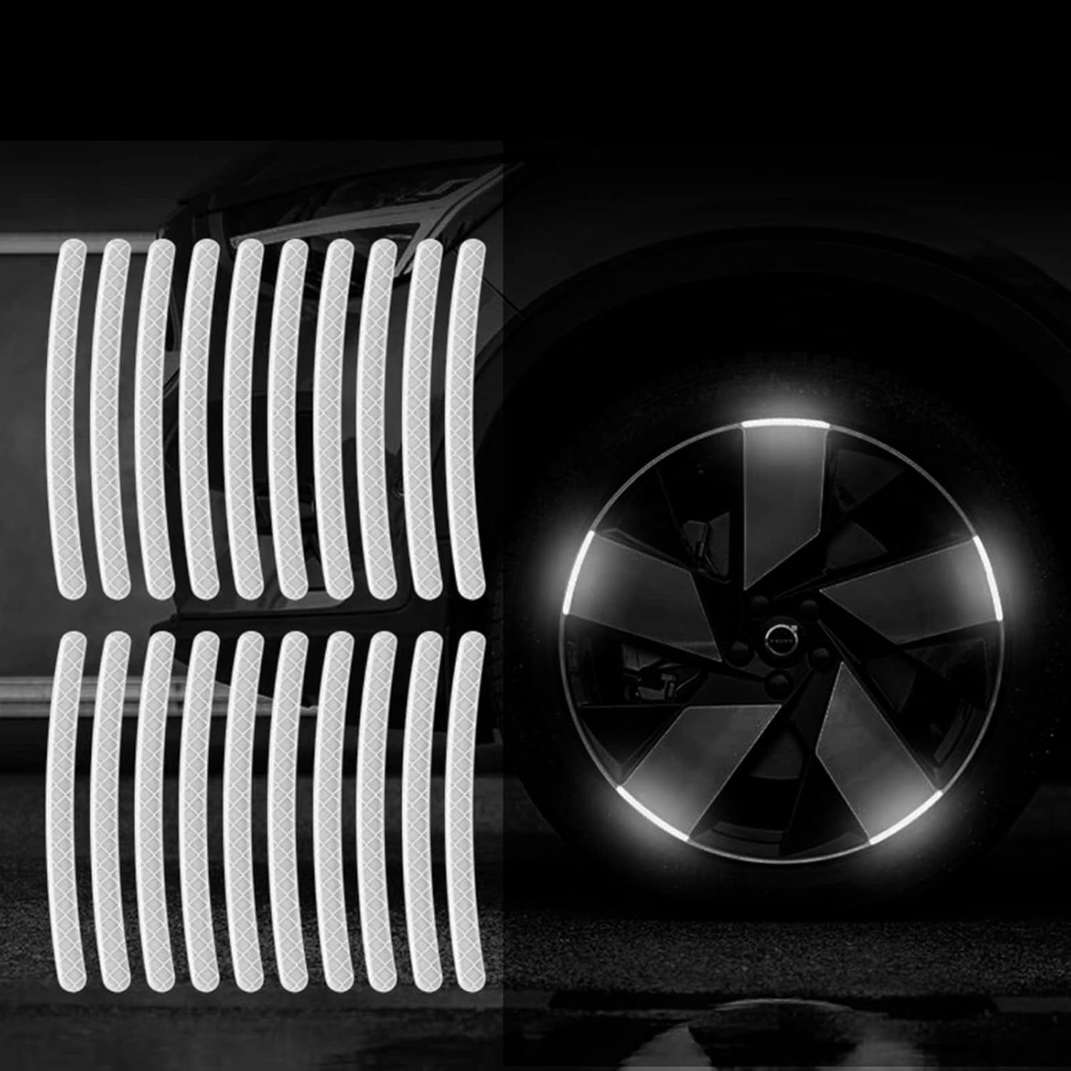 20PCS Car Wheel Reflective Decorative Strip