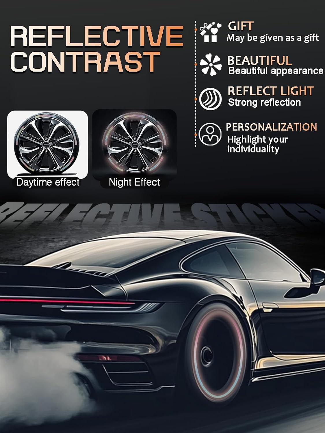 20PCS Car Wheel Reflective Decorative Strip