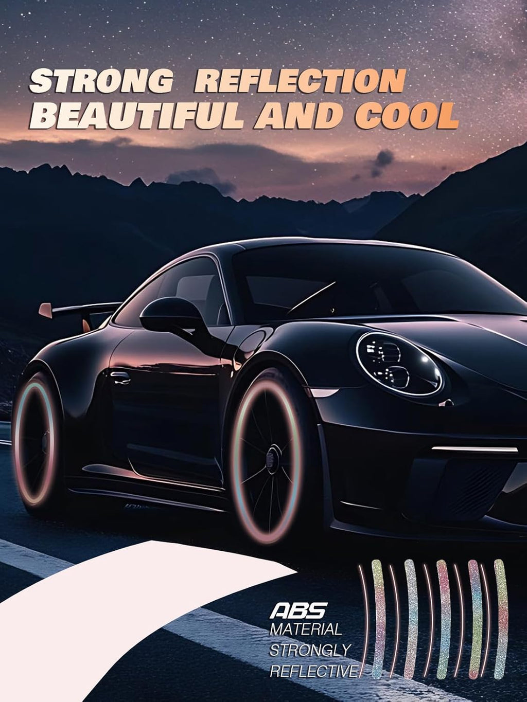 20PCS Car Wheel Reflective Decorative Strip