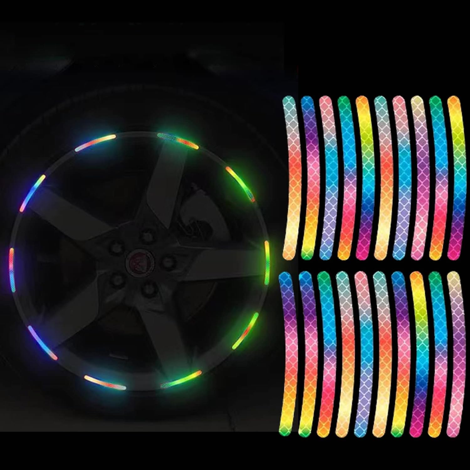 20PCS Car Wheel Reflective Decorative Strip