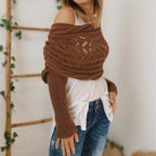 Knitted Cable Wrap, Shrugs For Women, Knitted Wrap