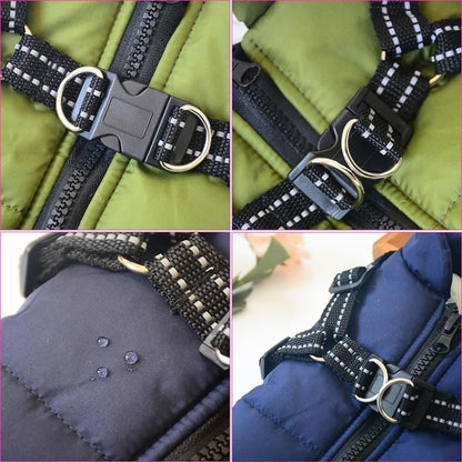 🎅Waterproof Winter Dog Jacket with Built-in Harness