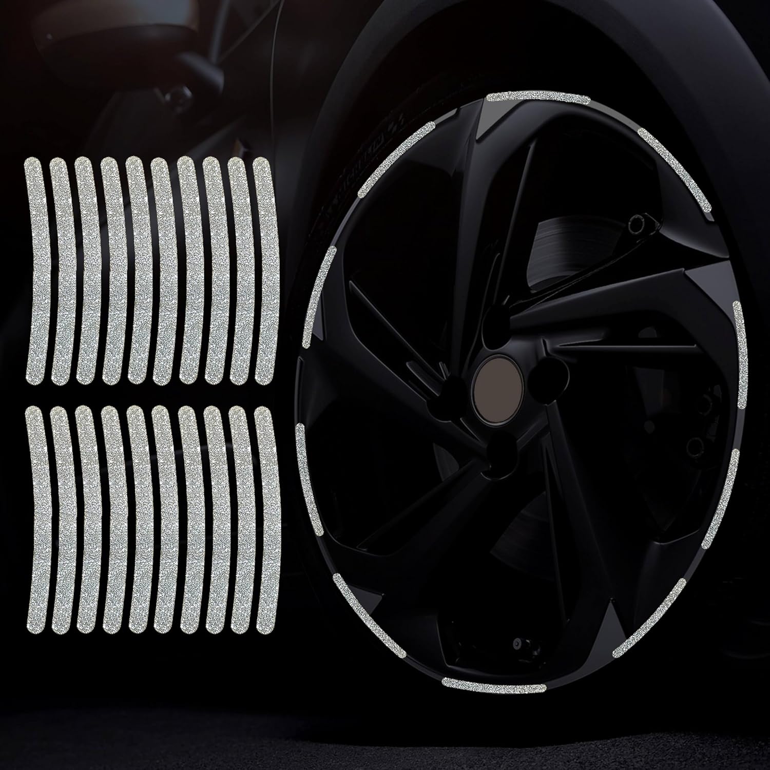 20PCS Car Wheel Reflective Decorative Strip
