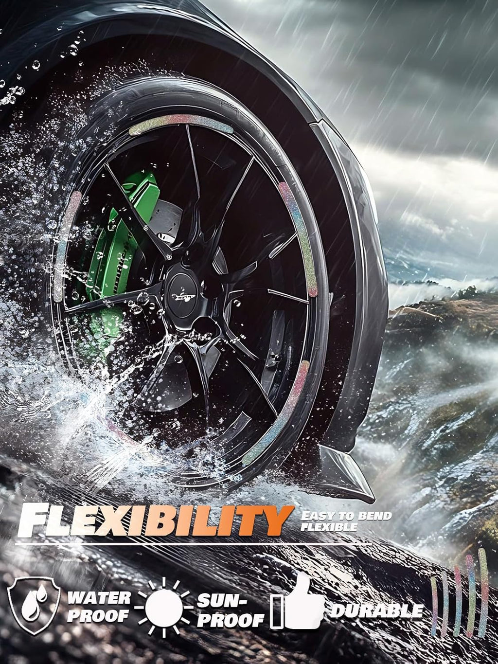 20PCS Car Wheel Reflective Decorative Strip