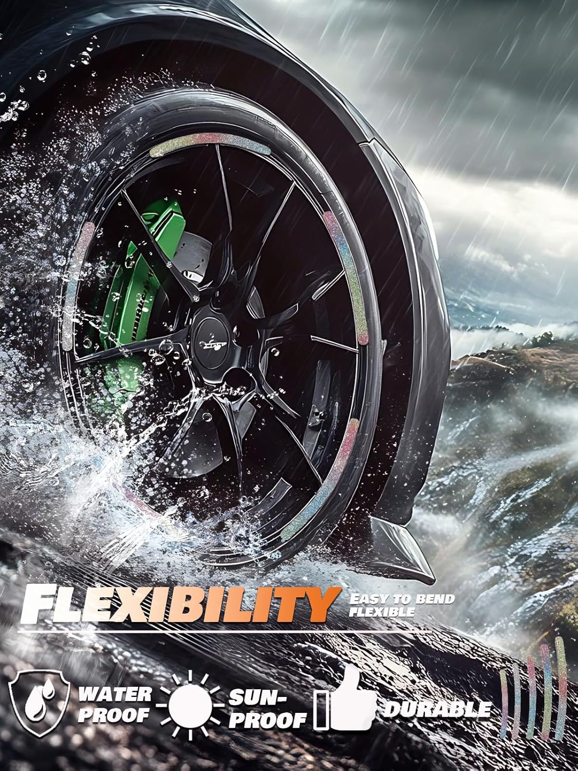 20PCS Car Wheel Reflective Decorative Strip