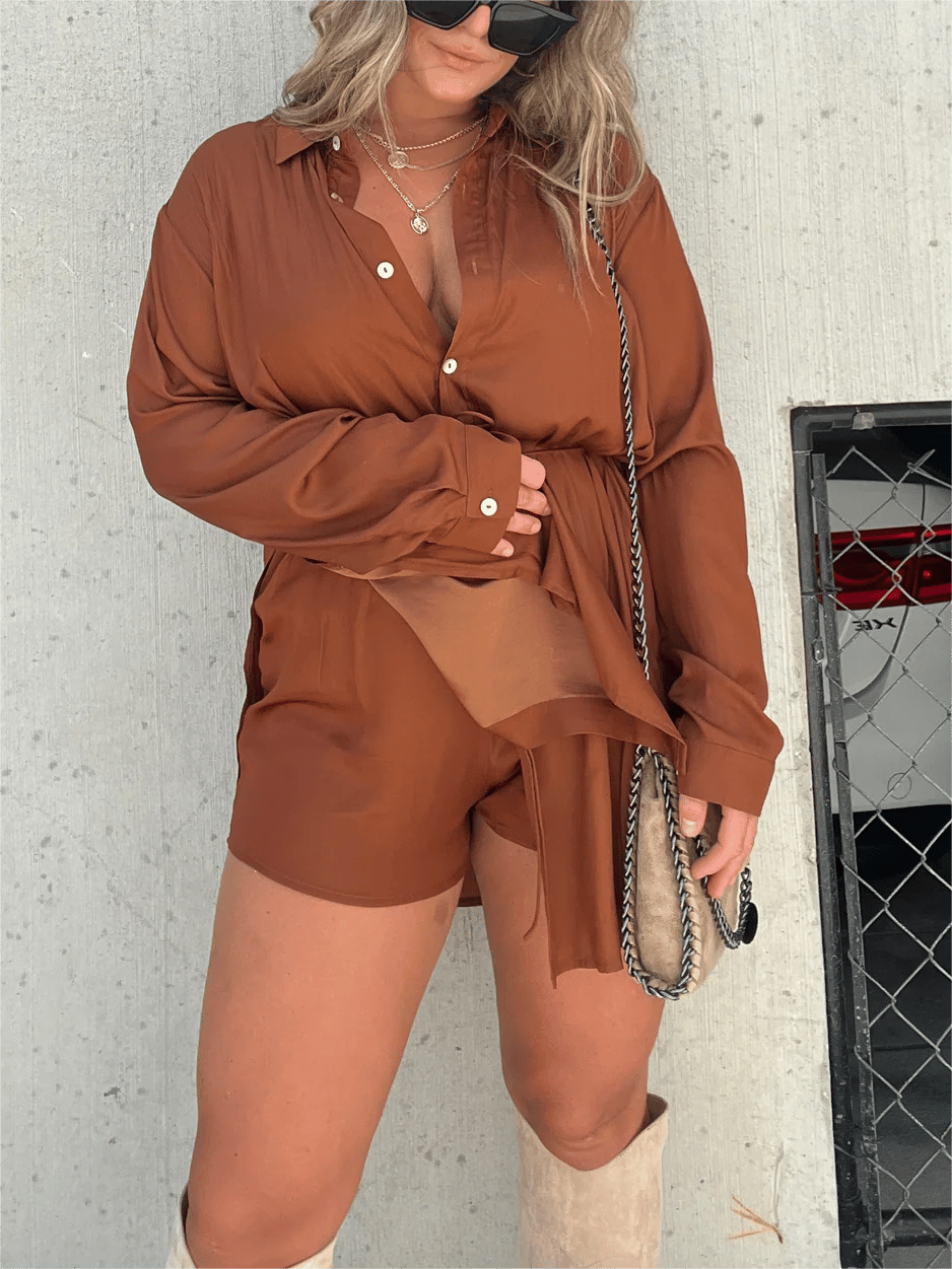 2023 NEW SATIN COVERED NIGHTS 2-PIECE TUNIC SET✨
