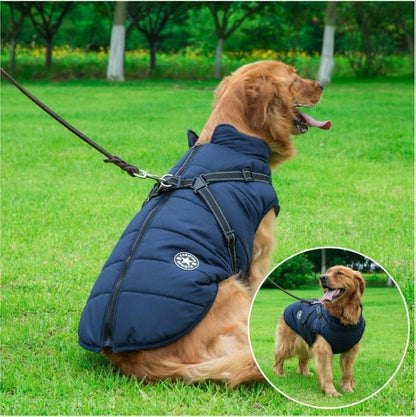 🎅Waterproof Winter Dog Jacket with Built-in Harness